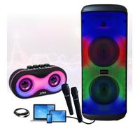 Enceinte Bluetooth Portable sur batterie Karaoke ELECTRO-SOUND600 - 2 Micros - 1 Enceinte noamde Bluetooth PARTY-OWL