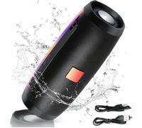 Enceinte Bluetooth Portable,Surround Stéréo 360°Sans Fil Enceinte, 1200mAh, IPX5 Port Clé USB-AUX-TF Carte Pour Soirées, Randonnées