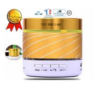 TD® mini enceinte bluetooth portable pc usb filaire lecteur mp3 double led or 3 watts radio fm micro intégré prise appel main libre