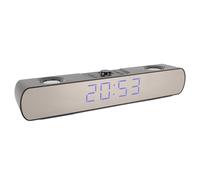 Enceinte Bluetooth pour ordinateur, radio FM, réveil, avec écran, stéréo HiFi, caisson de basses intégrées, Bluetooth 5.3 et connexion USB, pour ordinateur, bureau, PC (Noir)