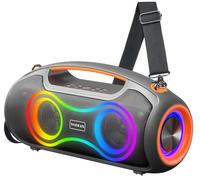 Enceinte Bluetooth Puissante avec Lumières, 180W Max Portable Party Speaker, Outdoor Haut Parleur, 2+2 Canaux, Bass Boost, étanche IP65, 24H, USB-C, EQ, BT5.3, idéale pour Fêtes/Voyage/Camping
