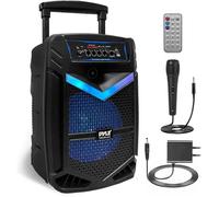 Enceinte Bluetooth Pyle 1200W Portable avec Batterie, Subwoofer, Micro et LED
