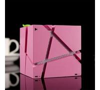 Enceinte bluetooth Qone Rubik's Cube, LED lumière -Avec fonction radio - Rose Rose G