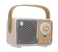 Enceinte Bluetooth rétro beige 5 W, 7 x 11 x 5 cm, portable