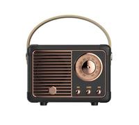 Enceinte Bluetooth rétro best-seller, radio FM vintage au style classique, volume élevé, connexion sans fil Bluetooth 5.0, compa...