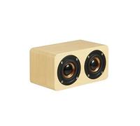 Enceinte Bluetooth Rétro Bois 3D Stéréo Subwoofer Audio Portable Puissance 5W Beige