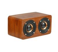 Enceinte Bluetooth Rétro Bois 3D Stéréo Subwoofer Audio Portable Puissance 5W Beige YONIS