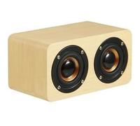 Enceinte Bluetooth Rétro Bois 3D Stéréo Subwoofer Audio Portable Puissance 5W Beige YONIS Beige