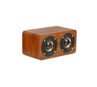 Enceinte Bluetooth Rétro Bois 3D Stéréo Subwoofer Audio Portable Puissance 5W Marron