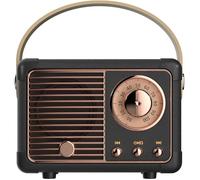 Enceinte Bluetooth rétro - Décoration vintage - Enceinte Bluetooth portable sans fil - Noire