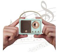 Enceinte bluetooth rétro, Sans fil enceinte bluetooth 3W, Diaphragme de Basse, Appels Mains Libres, Enceinte Vintage Mini (Vert)