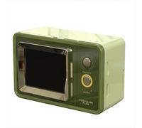 Enceinte Bluetooth rétro, système audio vintage, lecteur MP3 sans fil, affichage des paroles, calendrier, verte