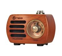 Enceinte Bluetooth rétro vintage, noyer noir naturel, compatible avec Crystal Sound, radio FM et lecteur AUX, son puissant