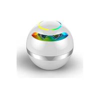 Enceinte Bluetooth Ronde Lumineuse Avec Micro Intégré Et Batterie Longue Durée Blanc