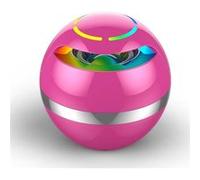 Enceinte Bluetooth Ronde Lumineuse Avec Micro Intégré Et Batterie Longue Durée Rose