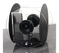 Enceinte Bluetooth Ronde Portable, Enceinte Musicale avec Cadre en Acrylique Transparent et Son stéréo, Compatible Bluetooth 5.0, Superposition de Pistes Audio, idéale for la Maison, Le Bureau et