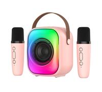 Enceinte Bluetooth Rose Avec 2 Micros Pour Fêtes Et Camping Facile À Transporter Rose 2 YONIS