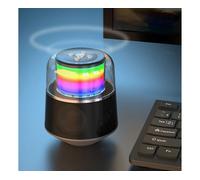 Enceinte Bluetooth sans fil avec haut-parleur stéréo haute fidélité et méga basses avec lumière RVB cool pour écouter - Noir