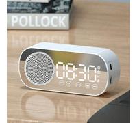 Enceinte Bluetooth sans fil de 11,6 x 5,1 x 3,3 cm, haut-parleur caisson de basses multifonctions à volume élevé, mini réveil intelligent avec assistant IA Version amélioréeABS