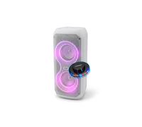 Enceinte Bluetooth SONO DJ KA-08 - 400W Blanc LED RGB Karaoké TWS Radio FM USB Bluetooth Batterie Rechargeable, Lumière OVNI LED