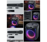Enceinte Bluetooth SONO portable sans fil Stéréo KARAOKE TYPE JBL Effets LED TWS 150W USB PARTY BOX- Micro sans fil et Micro filaire