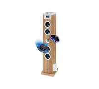 Enceinte bluetooth THOMSON DS121CD Lecteur CD USB SD Radio FM 60W Lumières LED OVNI Blanc