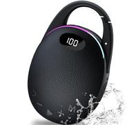 Enceinte Bluetooth Ultra-Portable, LED Écran, Mousqueton intégré, Bass Puissantes, son Pro, Basses Puissantes, 25H d'autonomie, Lumières RGB, Appairage TWS,AUX,TF, pour l'extérieur/La Fête/Voyage