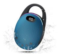 Enceinte Bluetooth Ultra-Portable, LED Écran, Mousqueton Intégré, Bass Puissantes, son Pro, Basses Puissantes, 25H d'autonomie, Lumières RGB, Appairage TWS,AUX,TF, pour l'extérieur/La Fête/Voyage,Bleu
