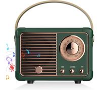 Enceinte Bluetooth Vintage Portable, Mini Enceinte Rétro Connectée, 3W Haut-Parleur, Basses Profondes, Appels Mains Libres, Cadeau Femme, Cadeau Ado, Décoration Intérieure (Vert)[Z1045]