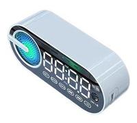 Enceinte Bluetooth YONIS Lumineuse Subwoofer Alarme Radio IPX3 Autonomie 36H 1200mAh Blanc Blanc G