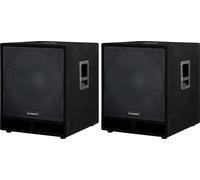 Enceinte Caisson de Basse Passive Hautparleur DJ PA 18" 1800W Subwoofer Set 2x
