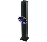 enceinte colonne muse m-1050 bt enceinte d'intérieur bluetooth usb 20w noir, jeu de lumière ovni led