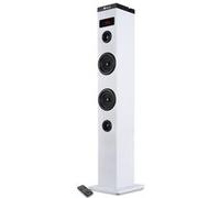 Enceinte colonne Tour de Son Bluetooth 50W NGS SKYCHARM avec Télécommande, Entrée Optique, USB, Radio FM et AUX in - White)