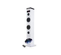 NGS Technology Enceinte colonne SKYCHARM Bluetooth 50W Télécommande Optique USB FM AUX LED Blanche