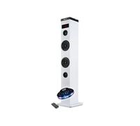 NGS Technology Enceinte colonne SKYCHARM Bluetooth 50W Télécommande Optique USB FM AUX LED Blanche
