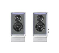 Edifier Haut-parleur de moniteur QR65 – 70W, RVB, 3x USB TurboGaN, Sortie caisson de basses – Blanc
