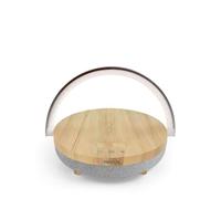 Prixton Enceinte connectée- Speaker Light Lampe LED Multifonction sans Fil Chargeur d'enceinte Bluetooth Contrôle Tactile de l'enceinte Bluetooth 3 Niveaux d'éclairage graduables (Bois)