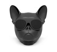 Enceinte créative en forme de chien, Enceinte sans fil Bluetooth Lecteur de musique stéréo portable en forme de chien (1pc, Noir)