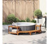 Enceinte de bain à remous demi-ronde Marron Entourage à Bain à jardin vidaXL vid