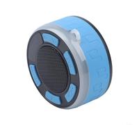 Enceinte de douche étanche IPX7 avec lumières RVB et radio FM, son à 360° et ventouse amovible, pour salle de bain, piscine et fête en plein air (bleu)