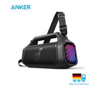 Enceinte d'extérieur Soundcore Boom 2 Plus, 140 W, 2 + 2 canaux, BassUp 2.0, 20h, Charge rapide, Étanche IPX7, Lumières RGB, USB-C, Po Blue