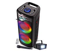 Inovalley Enceinte DJ MS06-CD-XXL 1000W Lumineuse – CD, Bluetooth, USB, Radio FM, LED Strobe