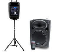 Enceinte Dj amplifiée 8"" 20cm 200W USB/SD/BT+ pied