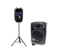 Enceinte Dj amplifiée 8"" 20cm 200W USB/SD/BT+ pied