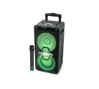 Enceinte DJ - Muse M-1920DJ sur Batterie, 300W, CD, Bluetooth et Effets LED (USB, AUX, Télécommande), 1 microphone VHF sans fil