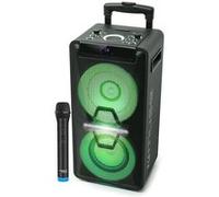 Enceinte DJ - Muse M-1920DJ sur Batterie, 300W, CD, Bluetooth et Effets LED (USB, AUX, Télécommande), 1 microphone VHF sans fil
