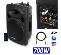 Enceinte DJ PA amplifiée - IBIZA SOUND - SLK-12A-USB-BT - 300W RMS/700W max - Bluetooth & USB/SD - 2 voies 30 cm