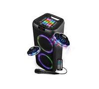 Enceinte DJ - Party Karaoké SUNSET 208 - 600W USB/SD/PC Bluetooth, Micro filaire, 2x Boomer à LED RVB, 2 Soucoupes Ovni