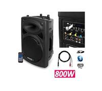enceinte dj sono mobile amplifiée 1000w lecteur mp3 slk-15a-usb bt + câble pc