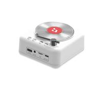 Enceinte en Forme de Disque Vinyle Rétro, Son Surround Vintage, Boîte à Musique, Appels Mains Libres Sans Fil, Lecteur MP3, Lecteur CD